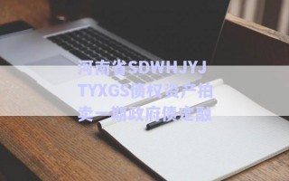 河南省SDWHJYJTYXGS債權資產拍賣一期政府債定融