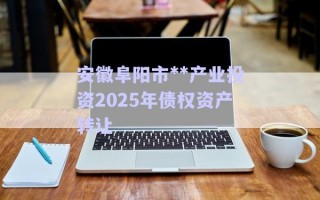 安徽阜陽市**產(chǎn)業(yè)投資2025年債權(quán)資產(chǎn)轉(zhuǎn)讓